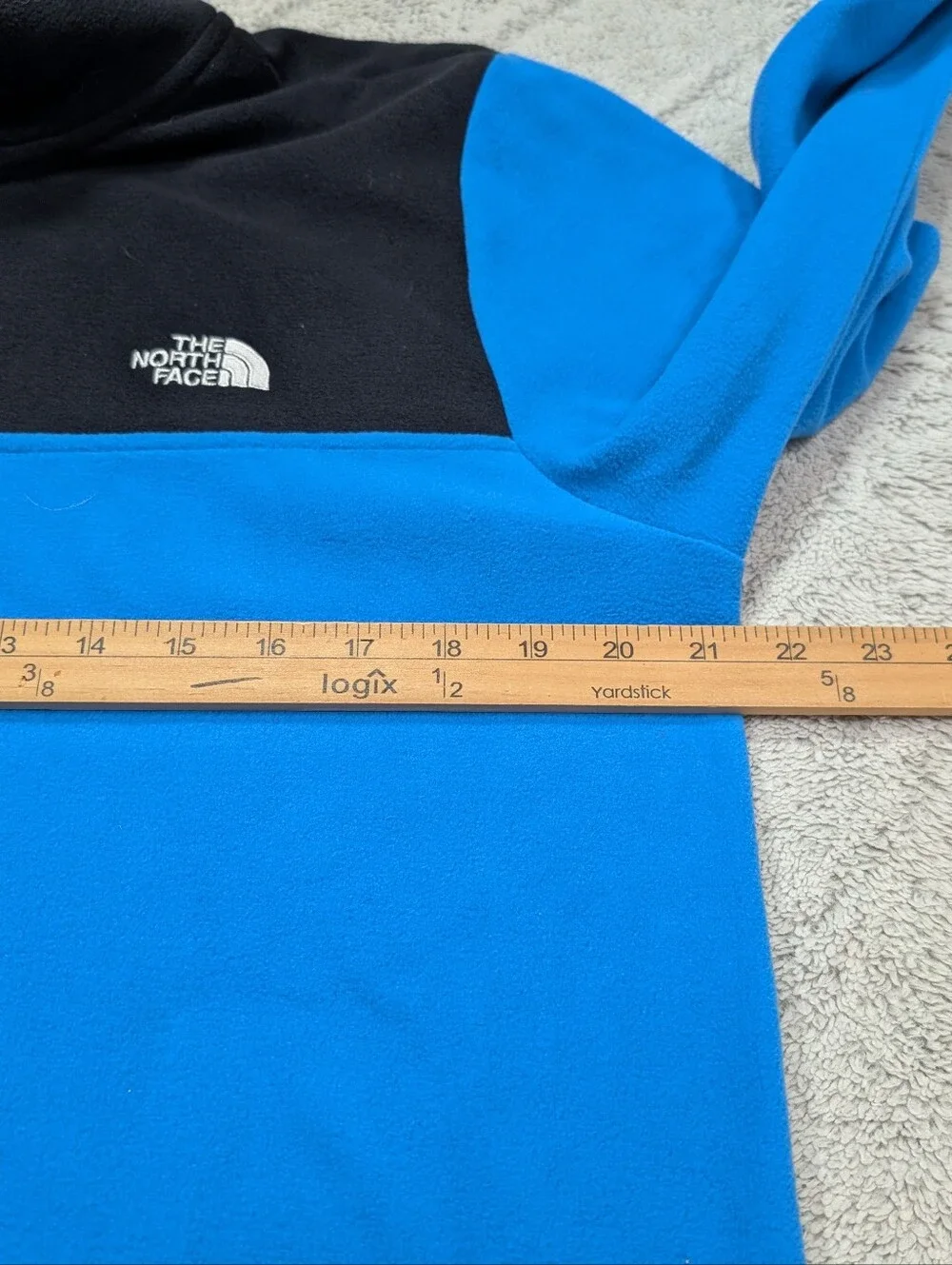 The North Face Jacket Mens M Blue Black Block TKA Glacier ¼ Zip Fleece Pullover